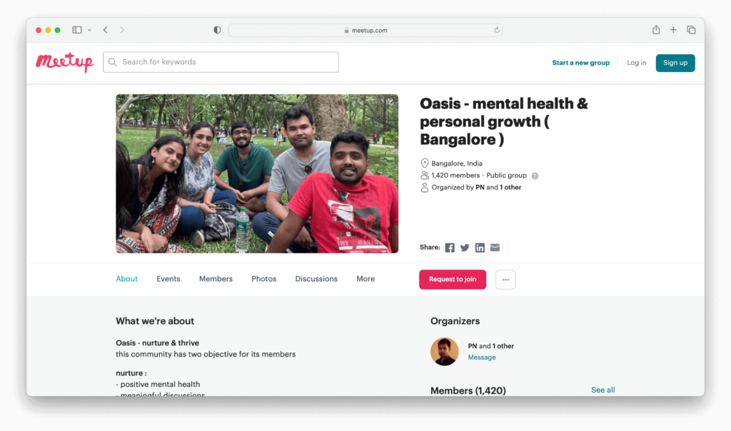 Oasis - mental health & personal growth - Mental Health Support Groups in India